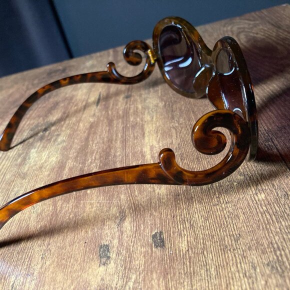 NWOT Unbranded Women's Tortoise Shell Scroll Sunglasses - Picture 5 of 7